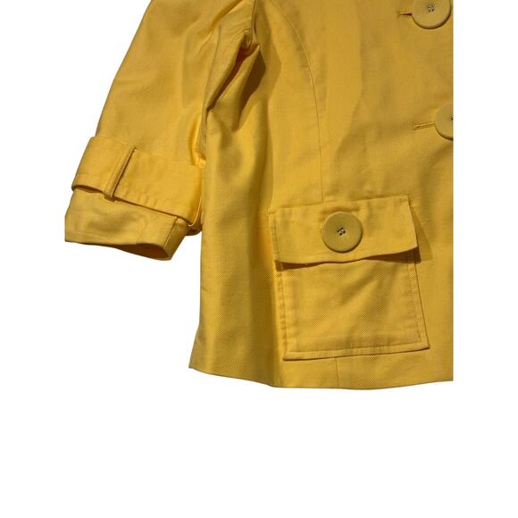 Coldwater Creek Women’s Jacket Career Canary Sun Yellow Large Buttons Size 10p - Picture 7 of 8